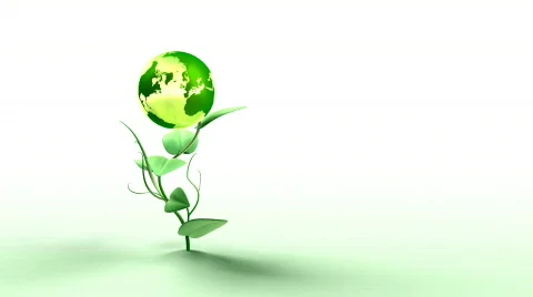Green Earth Concept on white Видео 809342