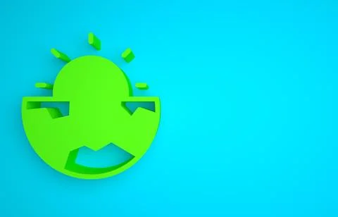 Green Earth core structure crust icon isolated on blue background. Minimalism 스톡 일러스트