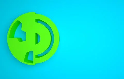 Green Earth core structure crust icon isolated on blue background. Minimalism Stock Illustration