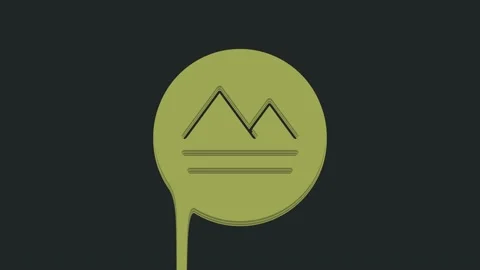 Green Earth element of the symbol alchemy icon isolated on black background Stock Footage 235598612