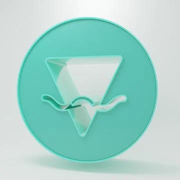 Green Earth element of the symbol alchemy icon isolated on grey background... Stock Illustration