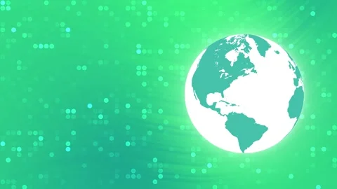 Green Earth Globe with Bokeh Light Background Loop. Stock Footage 286775165