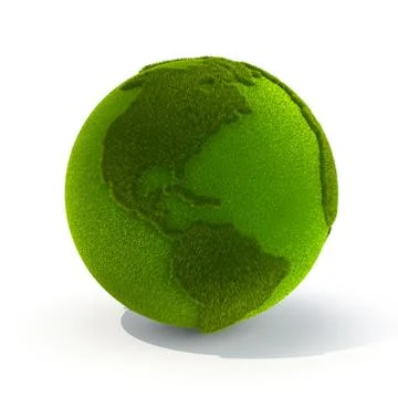 Green Earth Globe with Grassy Texture Illustrazione stock