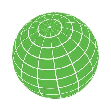 Green Earth Grid Globe Icon Stock Illustration