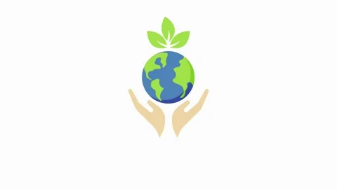 Green earth with Hand and tree 库存影片 332541494