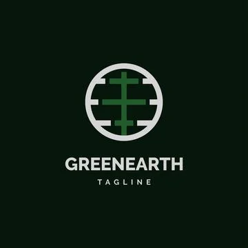 Green earth logo design Stock Illustration