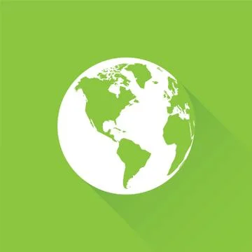 Green earth with long shadow Stock Illustration