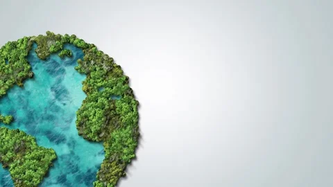 Green Earth Map Stock Footage 293479308