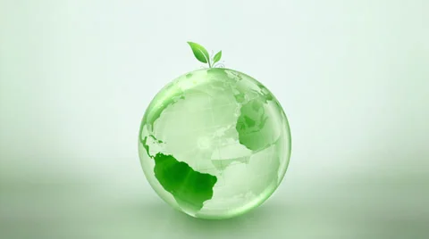 Green Earth Spinning Globe Stock Footage 33423267
