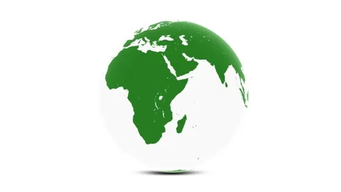 Green earth world map globe on white background Stock-Footage 337734823