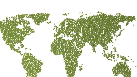 Green Earths map on a white background Stock Footage 156553874