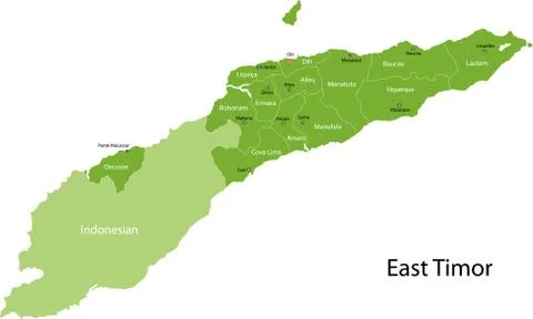 Green East Timor map Stock Illustration