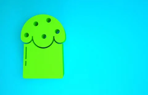 Green Easter cake icon isolated on blue background. Happy Easter. Minimalism  Stock Illustration