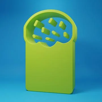 Green Easter cake icon isolated on blue background. Happy Easter. Minimalis.. Illustrazione stock