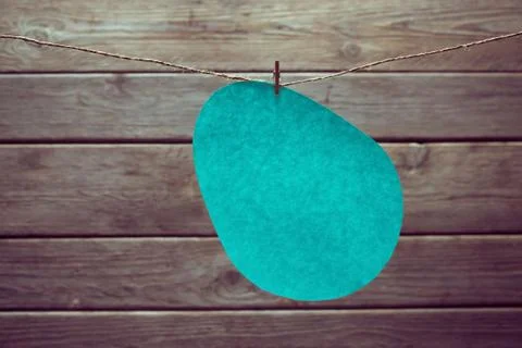 Green Easter egg, copyspace Stock Photos