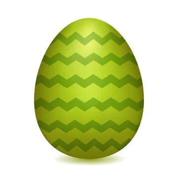 Green Easter egg decorated with a zag-zag pattern Illustrazione stock