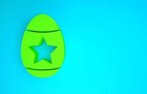 Green Easter egg icon isolated on blue background. Happy Easter. Minimalism c Stock Illustration