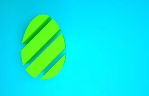 Green Easter egg icon isolated on blue background. Happy Easter. Minimalism c Stock Illustration