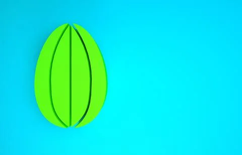 Green Easter egg icon isolated on blue background. Happy Easter. Minimalism c Stock Illustration