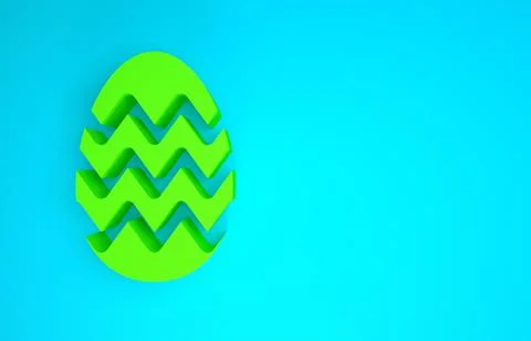 Green Easter egg icon isolated on blue background. Happy Easter. Minimalism c Stock Illustration