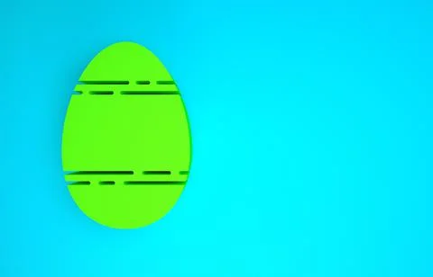 Green Easter egg icon isolated on blue background. Happy Easter. Minimalism c Stock Illustration