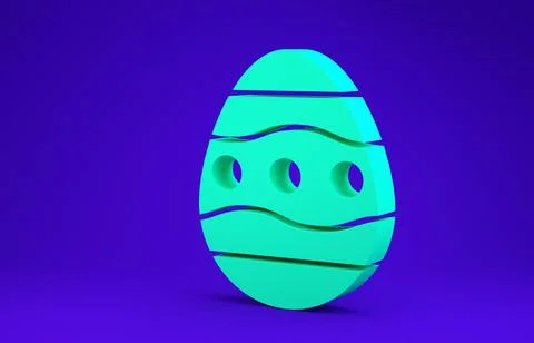 Green Easter egg icon isolated on blue background. Happy Easter. Minimalism c Stock Illustration