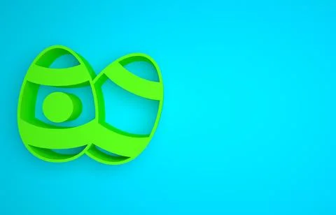 Green Easter egg icon isolated on blue background. Happy Easter. Minimalism Stock Illustration