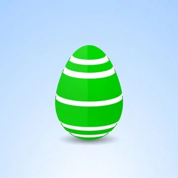 Green easter egg with pattern Stock Illustration