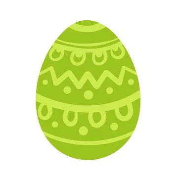 Green Easter Egg wtth ornament vector illustration Stock Illustration