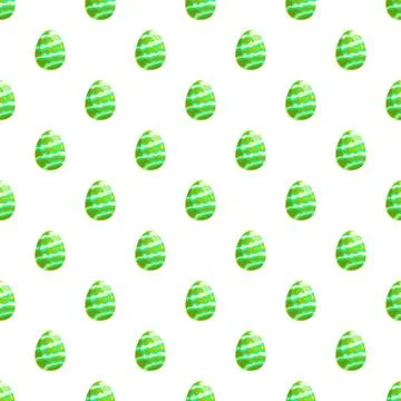 Green easter eggs forming seamless pattern background イラスト素材