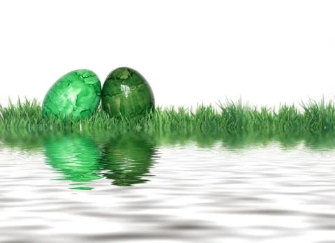 Green easter eggs Illustrazione stock