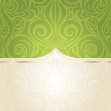 Green Easter floral wallpaper vector mandala design Stock Illustration