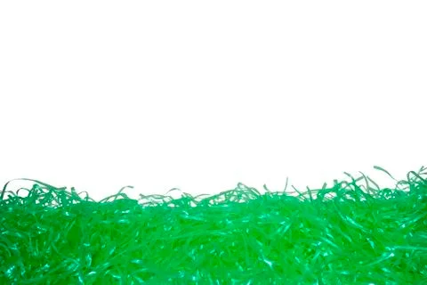 Green Easter Grass With a Pure White Background Behind It Stock Photos