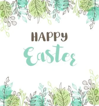 Green Easter greeting card Stock Illustration