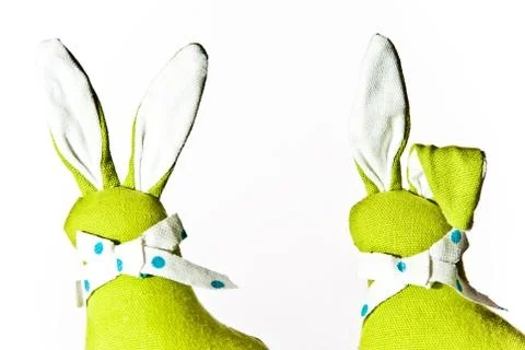 Green easter rabbit Stock Photos