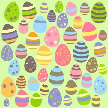 Green Easter seamless pattern with eggs Stock Illustration