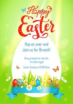 Green Easter template Stock Illustration