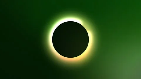 The green eclipse. the glow around the black circle. cyber Stock Footage 277938286