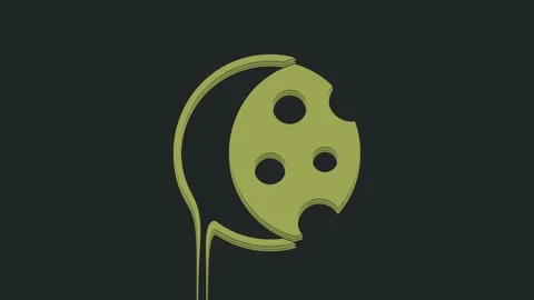 Green Eclipse of the sun icon isolated on black background. Total sonar eclipse Stock Footage 235599123