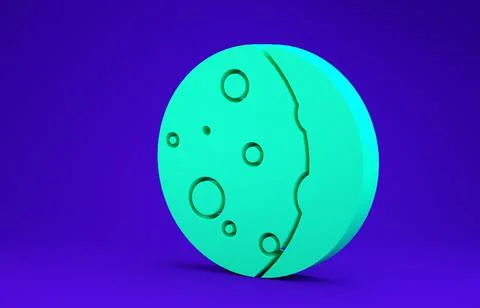 Green Eclipse of the sun icon isolated on blue background. Total sonar eclips Stock Illustration