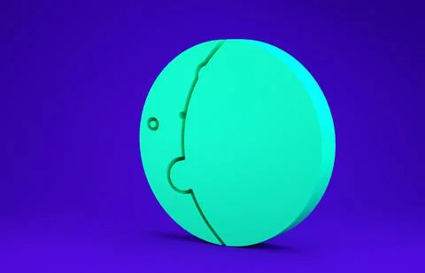 Green Eclipse of the sun icon isolated on blue background. Total sonar eclips Illustrazione stock