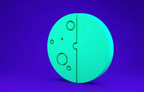 Green Eclipse of the sun icon isolated on blue background. Total sonar eclips Stock Illustration