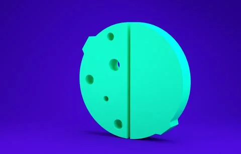 Green Eclipse of the sun icon isolated on blue background. Total sonar eclips Stock Illustration