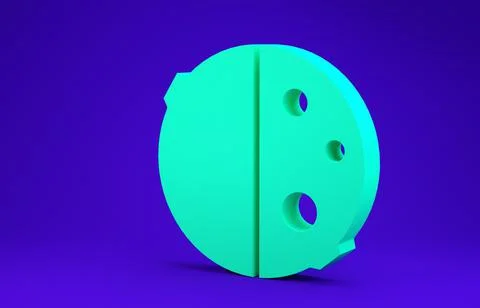 Green Eclipse of the sun icon isolated on blue background. Total sonar eclips Illustrazione stock