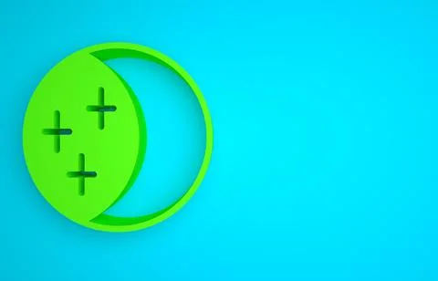 Green Eclipse of the sun icon isolated on blue background. Total sonar eclipse Illustrazione stock