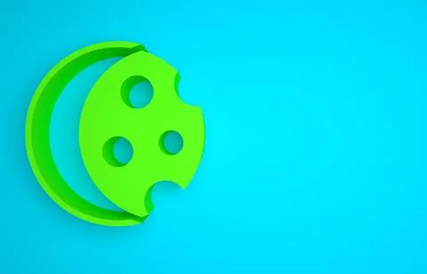 Green Eclipse of the sun icon isolated on blue background. Total sonar eclipse Stock Illustration
