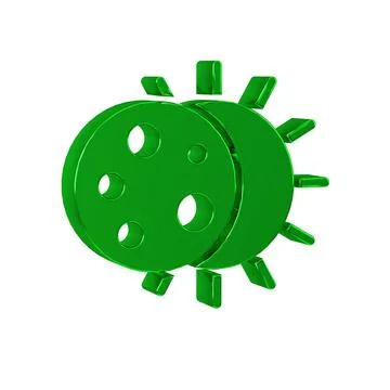 Green Eclipse of the sun icon isolated on transparent background. Total son.. Stock Illustration