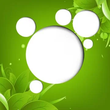 Green eco background with web speech bubble 스톡 일러스트