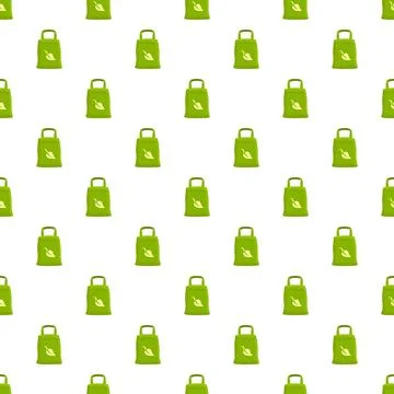 Green eco bag pattern showing leaf symbol Illustrazione stock