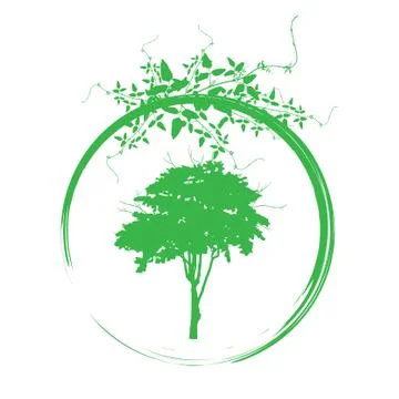 Green eco concept with tree design. Stock Illustration